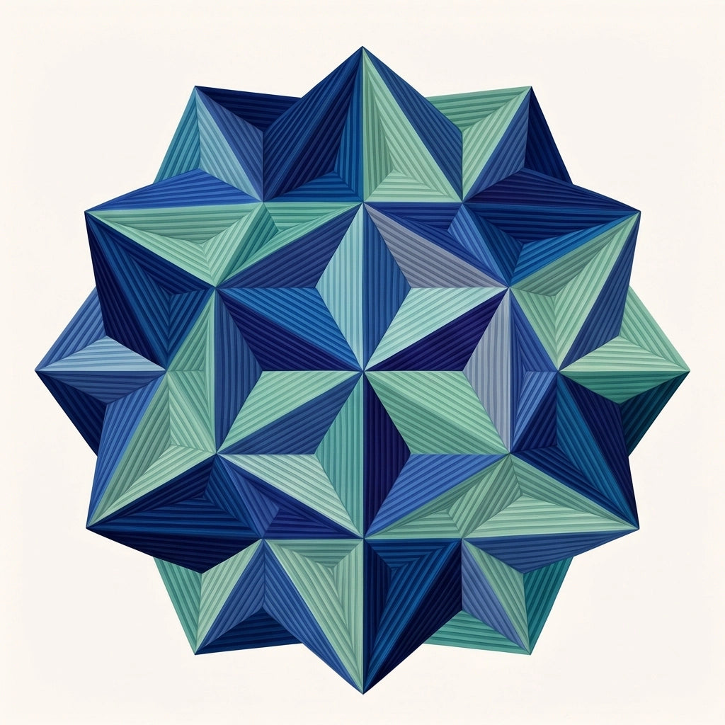 Prism Star modern abstract rug in Ocean Jade – flat lay