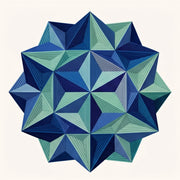 Prism Star modern abstract rug in Ocean Jade – flat lay