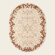 Versailles hand-tufted rug in Ivory Rust – flat lay