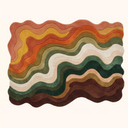 Canyon Waves modern abstract rug in Desert Forest – flat lay