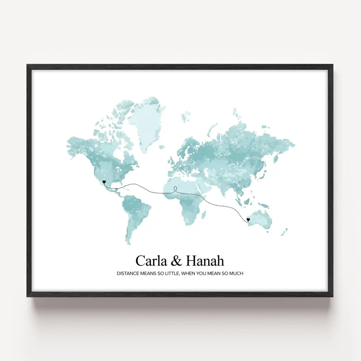Long Distance World Map Print