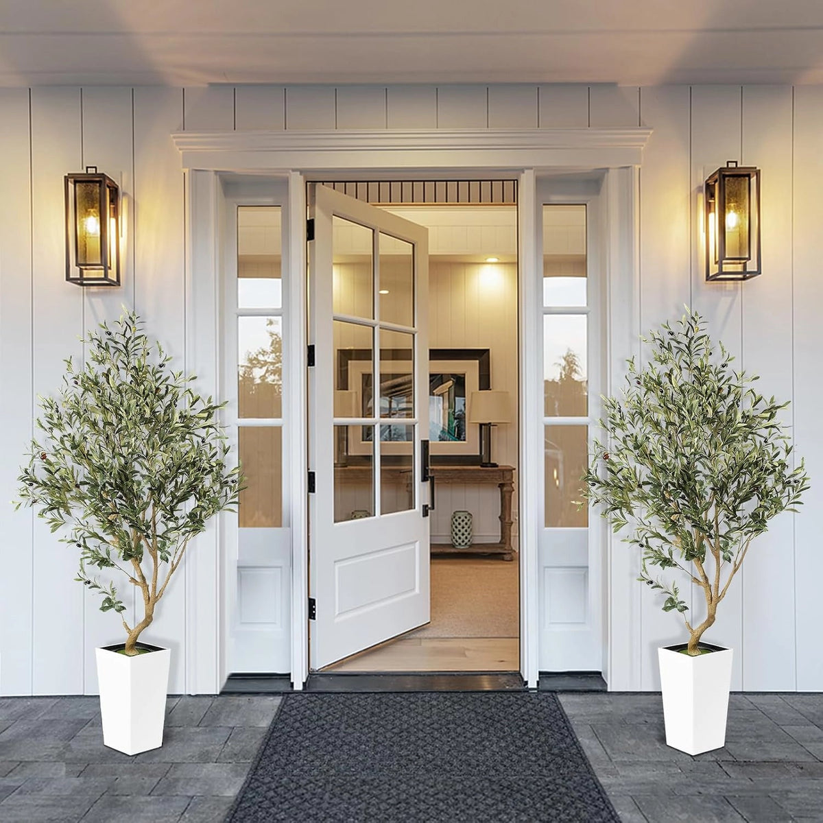 Andalus Artificial Olive Tree 168 cm with white planter (3)