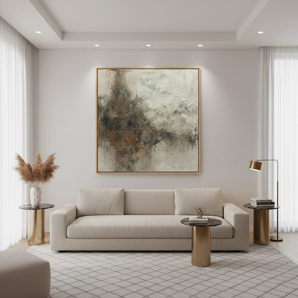 2Textured Earthy Mountain Painting #TEMA110