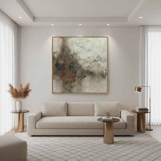 Textured Earthy Mountain Painting #TEMA110