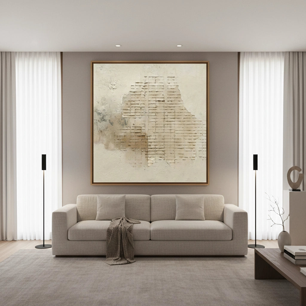 2Textured Beige Brick Painting #TBBR110