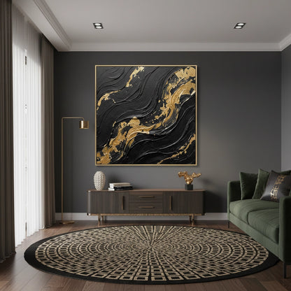 Minimalist Black Abstract Painting #AMBA340