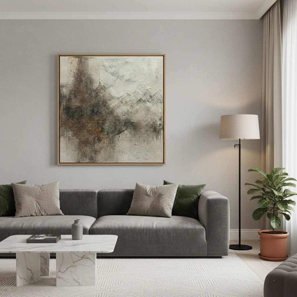 2Textured Earthy Mountain Painting #TEMA110