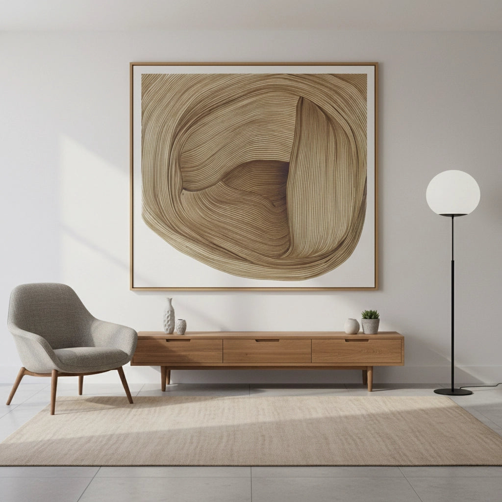 2Organic Brown Swirl Painting #OBSW110