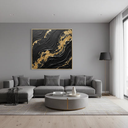 Minimalist Black Abstract Painting #AMBA340