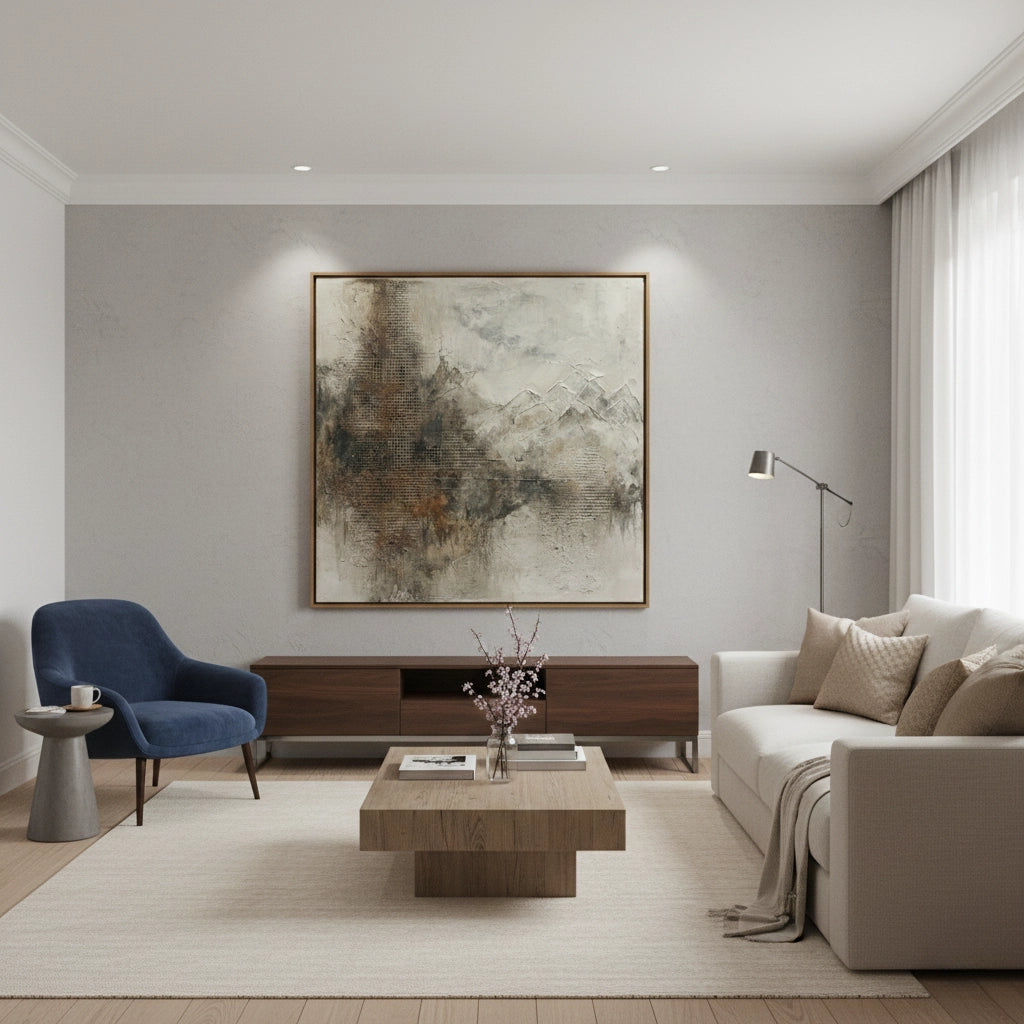 2Textured Earthy Mountain Painting #TEMA110