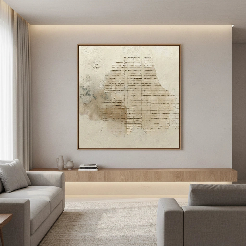 2Textured Beige Brick Painting #TBBR110