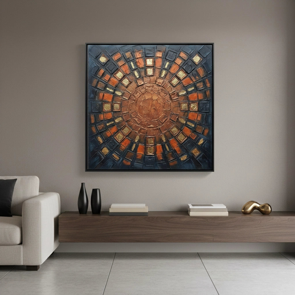 2Rustic Bronze Mosaic Painting #RBMO260