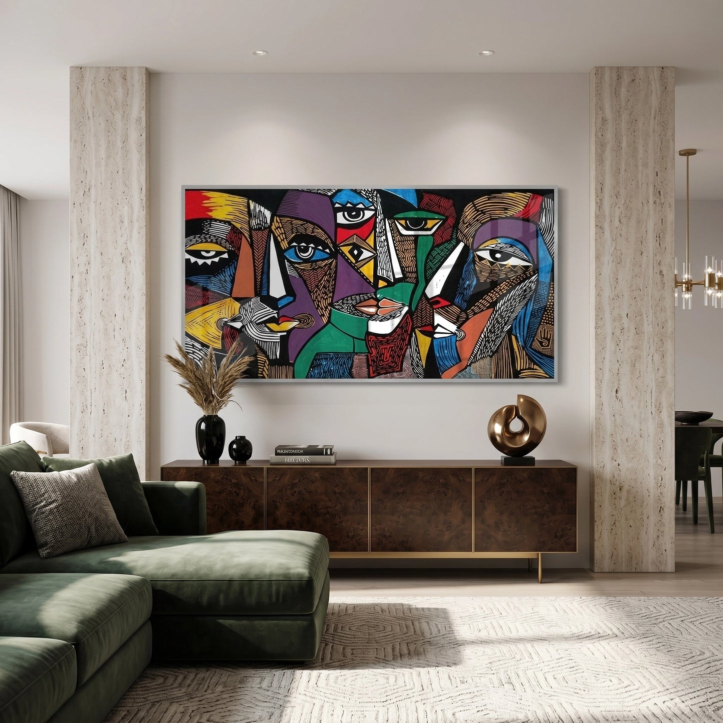 2Cubist Tribal Faces - Fine Art