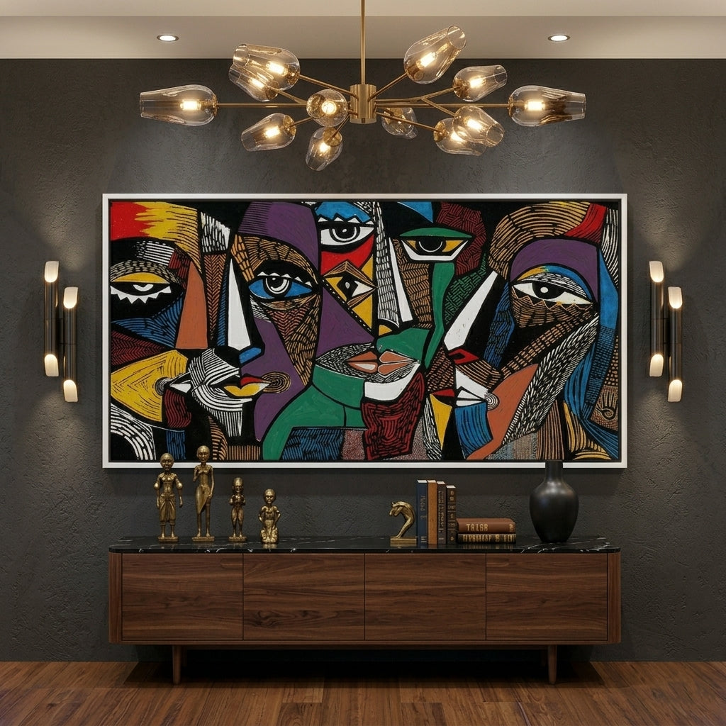 2Cubist Tribal Faces - Canvas