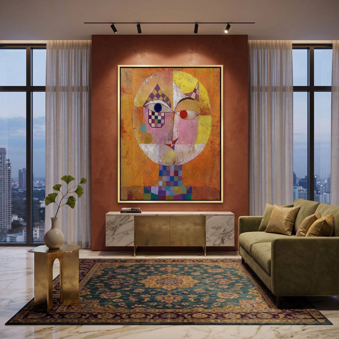 2Geometric Harlequin Portrait - Canvas