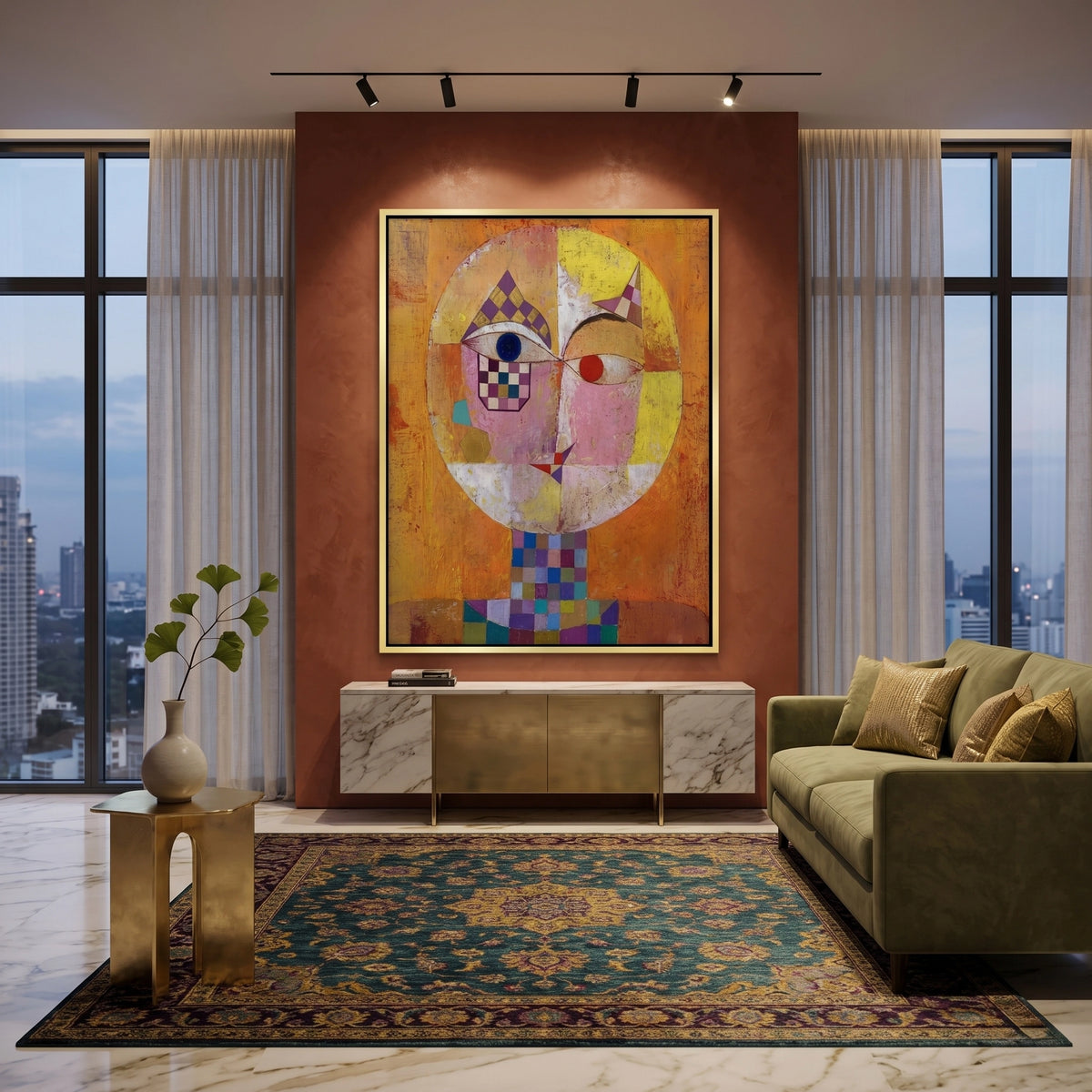 Geometric Harlequin Portrait - Canvas
