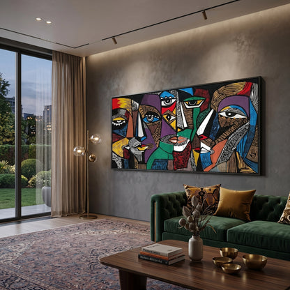 Cubist Tribal Faces - Fine Art