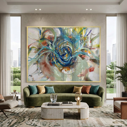 Teal Motion Abstract - Fine Art
