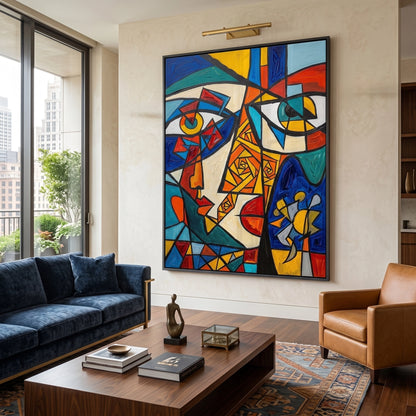 Abstract Cubist Portrait - Fine Art