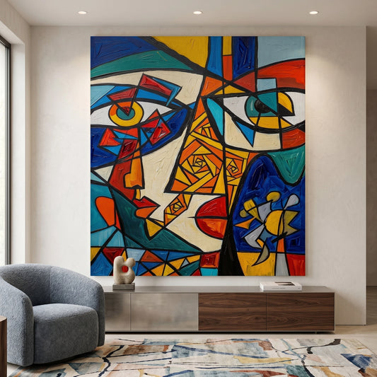 Abstract Cubist Portrait - Canvas