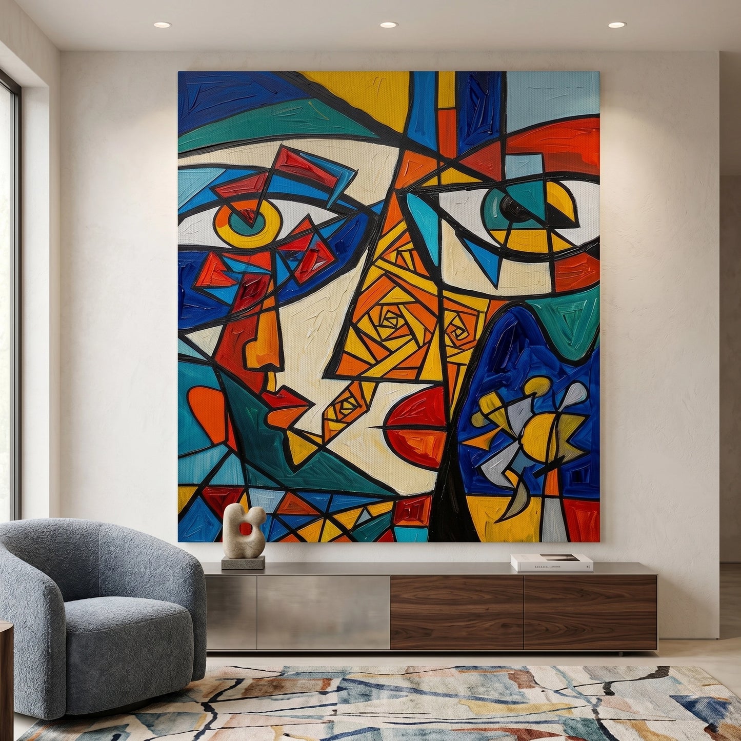 2Abstract Cubist Portrait - Canvas