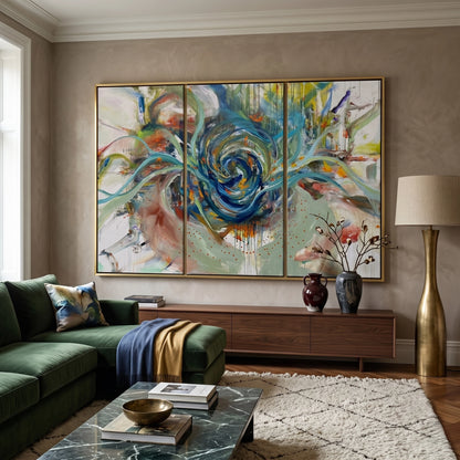 Teal Motion Abstract - Canvas