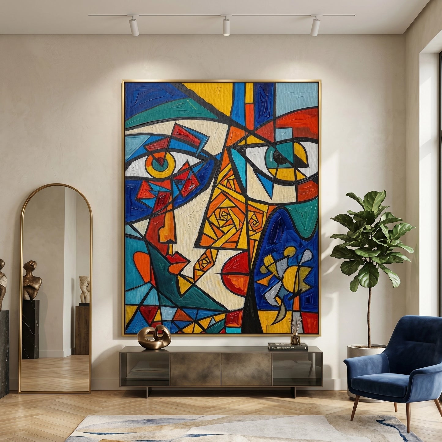 2Abstract Cubist Portrait - Canvas