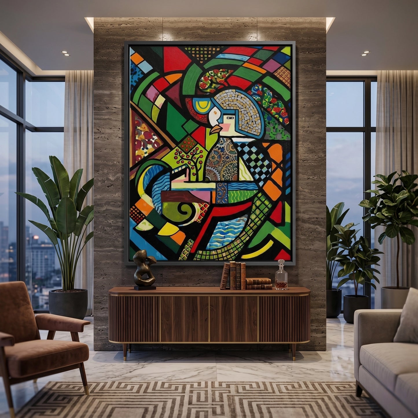 2Abstract Clockwork Bird - Canvas