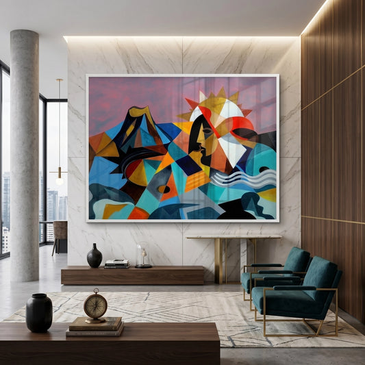Cubist Sun Spirit - Fine Art