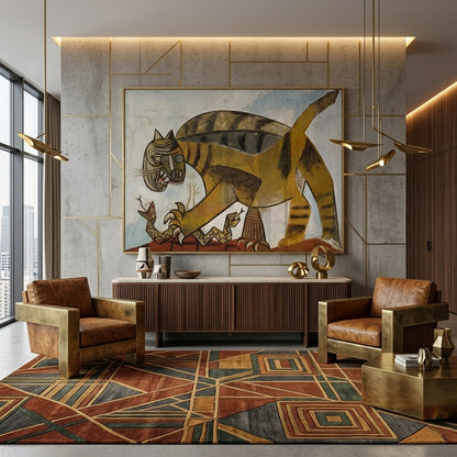 Abstract Tiger Hunt - Fine Art