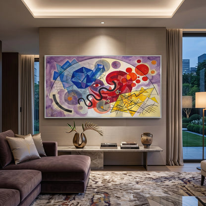 Vibrant Geometric Surrealism - Fine Art