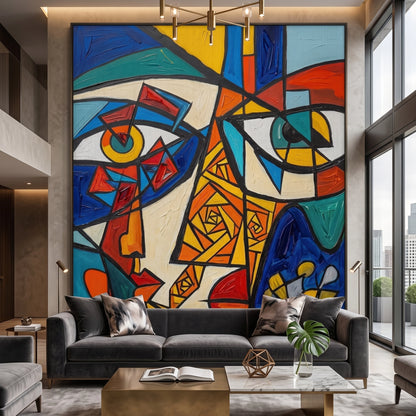 Abstract Cubist Portrait - Canvas