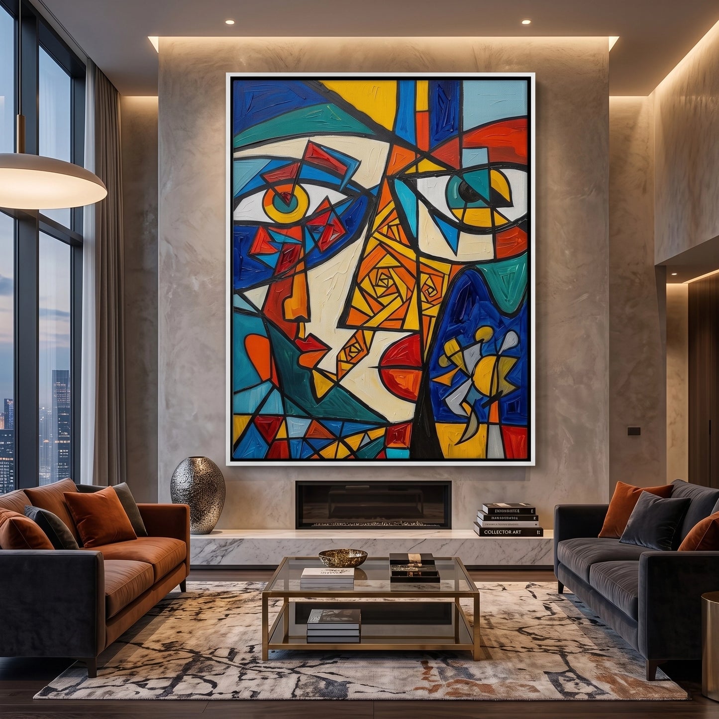 2Abstract Cubist Portrait - Canvas