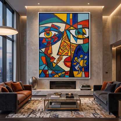 Abstract Cubist Portrait - Canvas