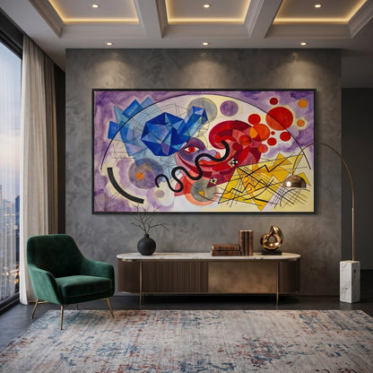 Vibrant Geometric Surrealism - Fine Art