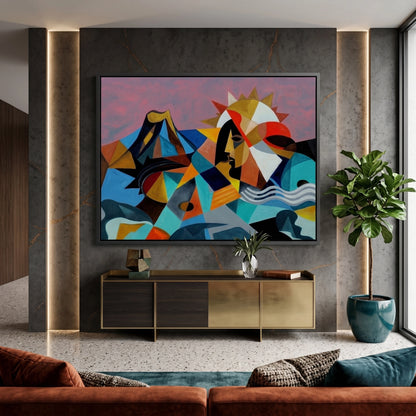 Cubist Sun Spirit - Canvas