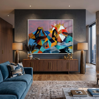 Cubist Sun Spirit - Fine Art