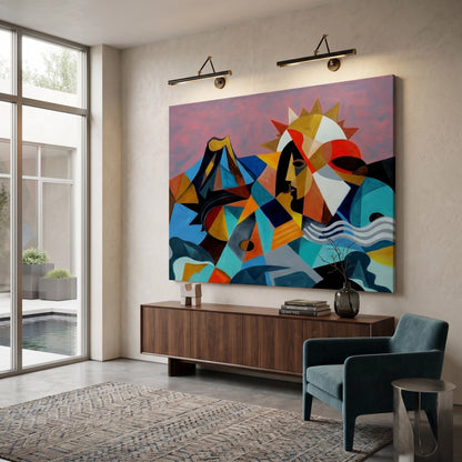 Cubist Sun Spirit - Canvas