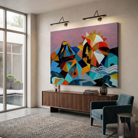 Cubist Sun Spirit - Canvas