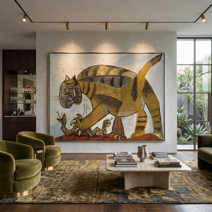 Abstract Tiger Hunt - Fine Art