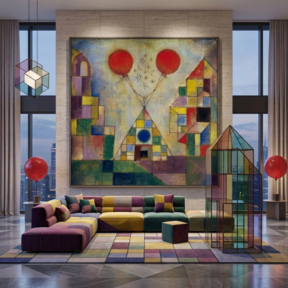 Surreal Geometric Landscape - Canvas