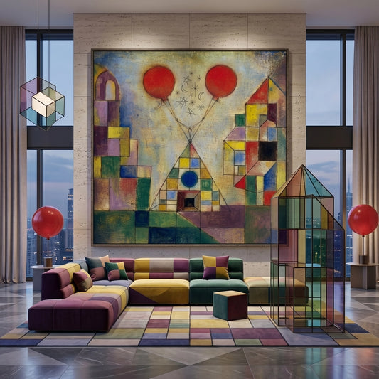 Surreal Geometric Landscape - Canvas