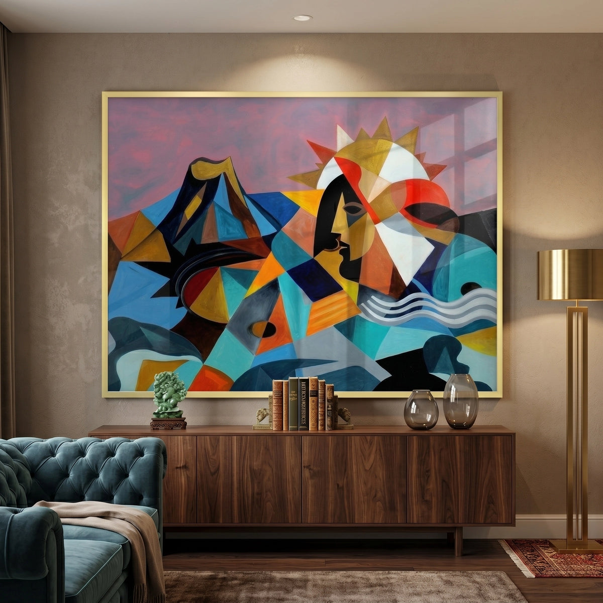 Cubist Sun Spirit - Fine Art