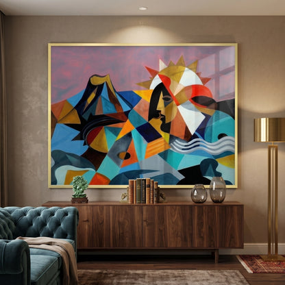 Cubist Sun Spirit - Fine Art