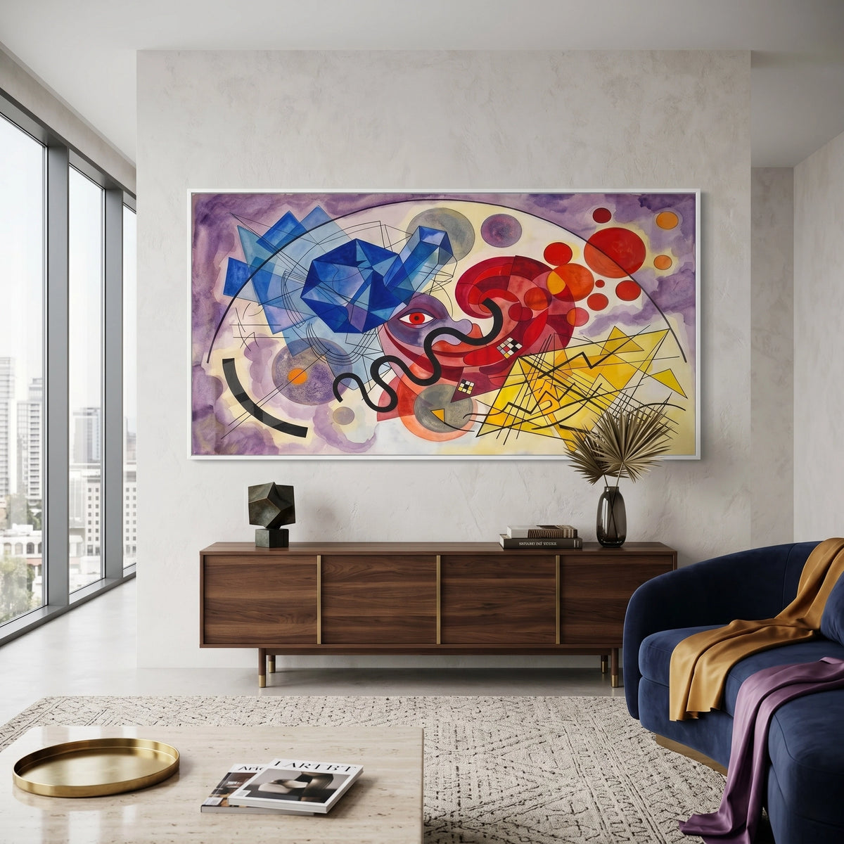 Vibrant Geometric Surrealism - Fine Art