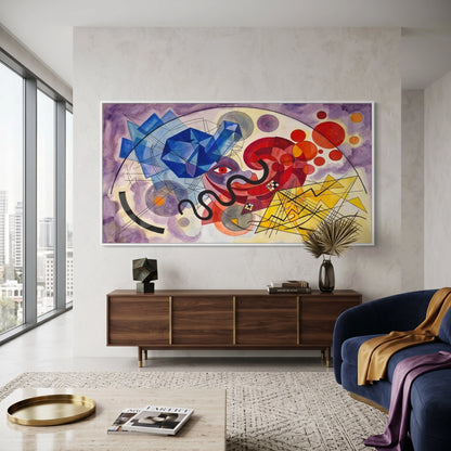 Vibrant Geometric Surrealism - Fine Art