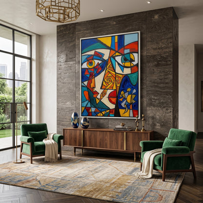 Abstract Cubist Portrait - Canvas