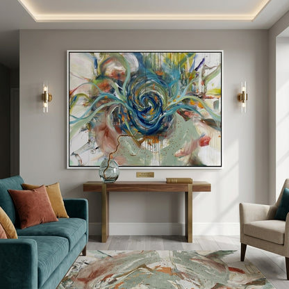 Teal Motion Abstract - Canvas