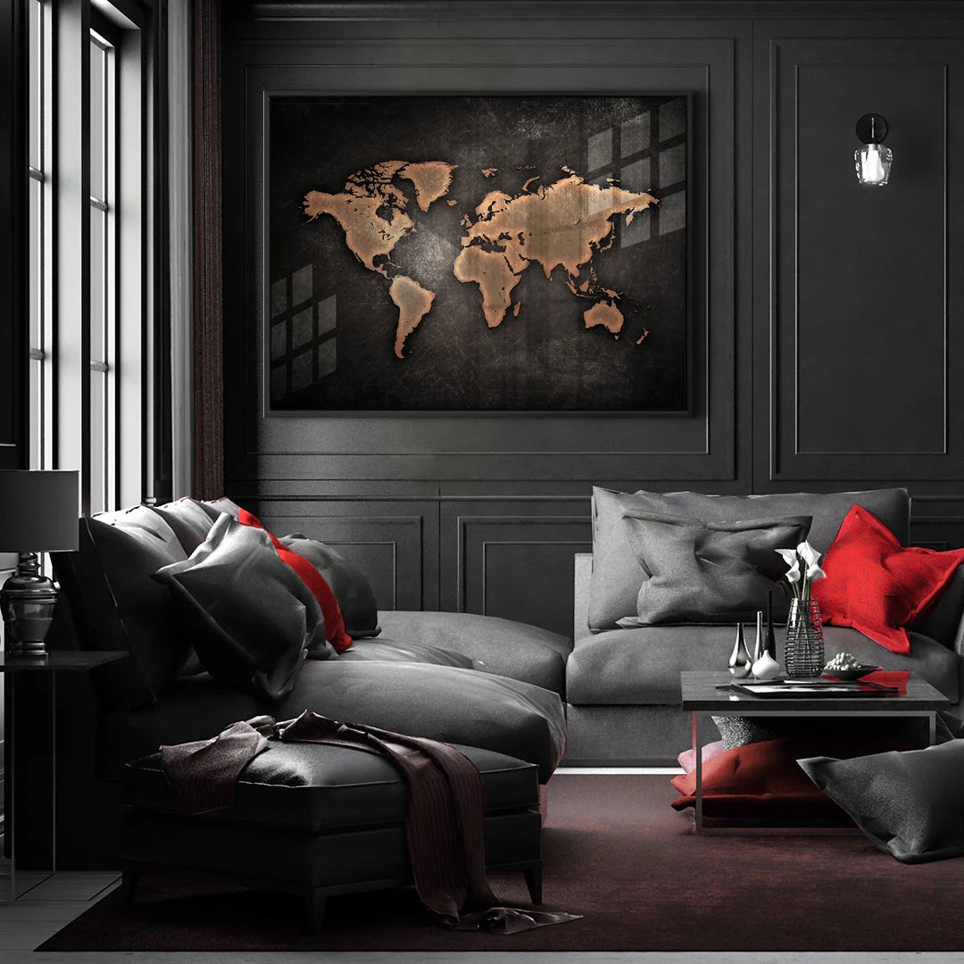 2World map texture - Acrylic