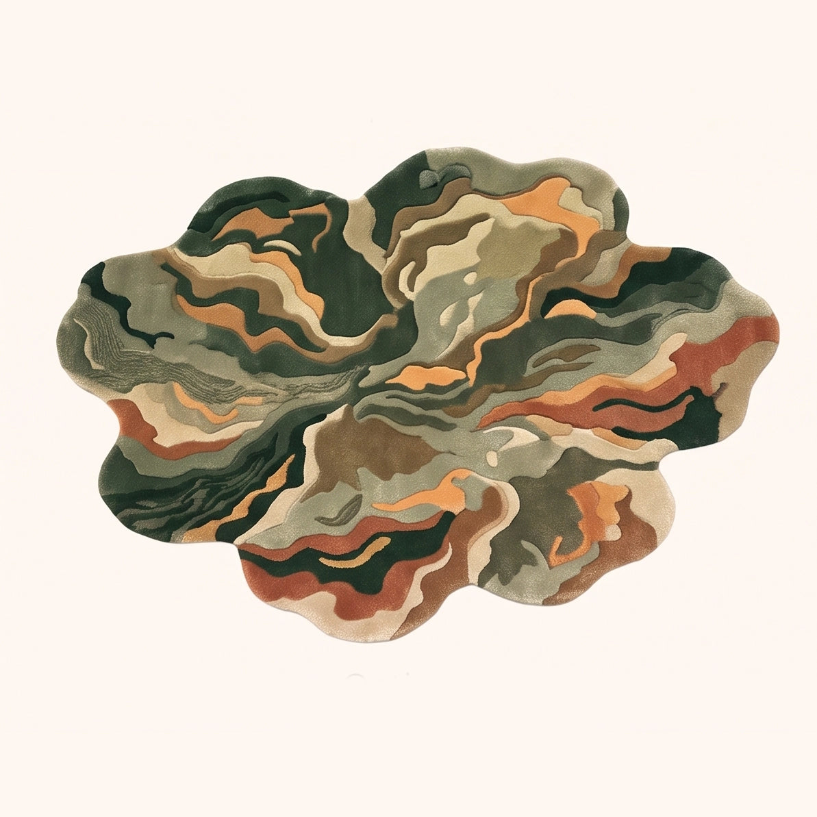 Organic Contours – Contemporary Abstract – Olive Green